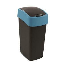 Billenős szemetes, 45 liter, CURVER "Pacific flip bin", fekete/kék
