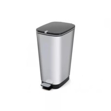 Pedálos szemetes, fémhatású, 45 l, CURVER "Chic", ezüst