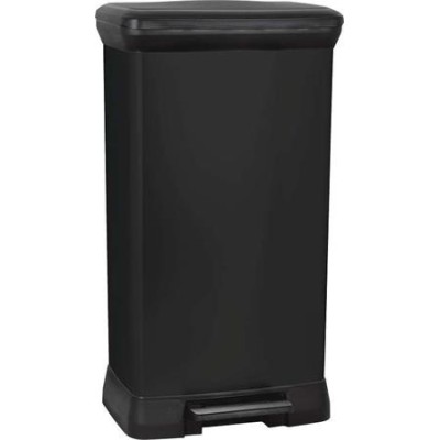 Pedálos szemetes, fémhatású, 50 l, CURVER, fekete