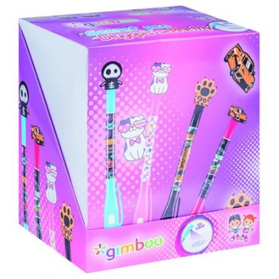 Golyóstoll display, UV- tintával, "Gimboo" "Secret Pen", 4 különböző mintával Golyóstoll display, UV- tintával, "Gimboo" "Secret Pen", 4 különböző mintával
