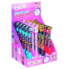 Golyóstoll display, UV- tintával, "Gimboo" "Secret Pen", 4 különböző mintával