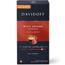 Kávékapszula, Nespresso® kompatibilis, 10 db, DAVIDOFF "Rich Aroma"