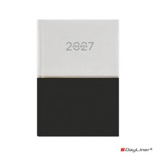 Naptár, tervező, A5, napi, DAYLINER "Contrast", fehér-fekete