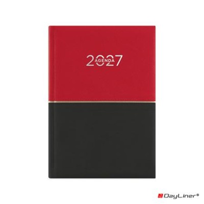 Naptár, tervező, A5, napi, DAYLINER "Contrast", piros-fekete