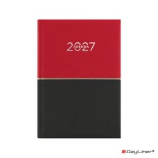 Naptár, tervező, B6, heti, DAYLINER "Contrast", piros-fekete