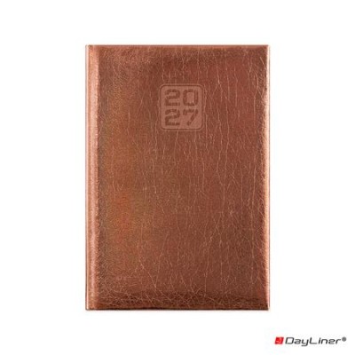 Naptár, tervező, B6, heti, DAYLINER, "Mirror", bronz