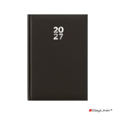 Naptár, tervező, A5, napi, DAYLINER, "Pannon", fekete