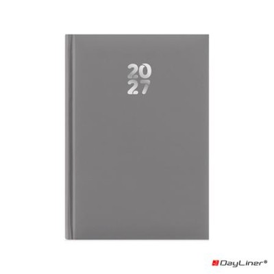 Naptár, tervező, A5, napi, DAYLINER, "Pannon", szürke
