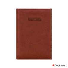 Naptár, tervező, A5, napi, DAYLINER, "Sherwood", barnásvörös