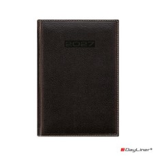 Naptár, tervező, A5, napi, DAYLINER, "Sherwood", fekete
