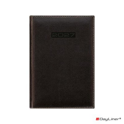 Naptár, tervező, A5, napi, DAYLINER, "Sherwood", fekete