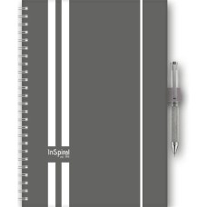 Naptár, tervező, A5, heti, DAYLINER, "InSpiral", szürke-fehér