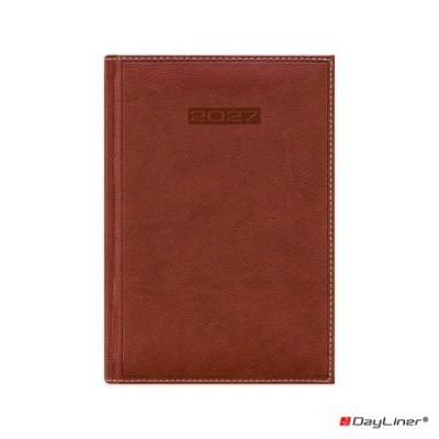 Naptár, tervező, B5, heti, DAYLINER, "Sherwood", barnásvörös