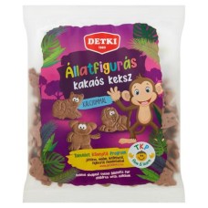 Kakaós keksz, gyerekeknek, 160 g, DETKI, állatfigurás
