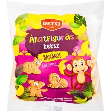 Banános keksz, gyerekeknek, 160 g, DETKI, állatfigurás