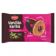 Vaníliás karika, 150 g, DETKI, étbevonóval félig mártva