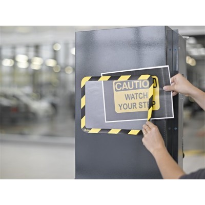 Infokeret, mágneses háttal, A4, DJOIS "Magneto Safety", sárga-fekete