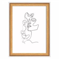 Képkeret, fa, 13x18 cm, "Silhouette", natúr