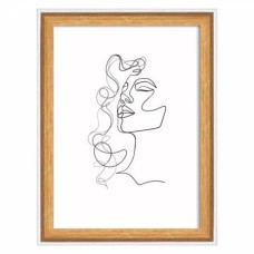 Képkeret, fa, 13x18 cm, "Silhouette", natúr