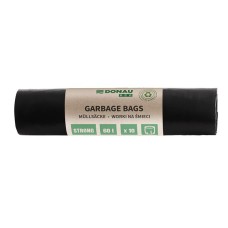 Szemeteszsák, extra erős, 60 l, 10 db, 30 µ, DONAU "Eco", fekete