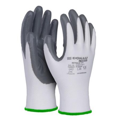 Szerelőkesztyű, nitril, DONAU "Safety 01",11/XXL méret, szürke
