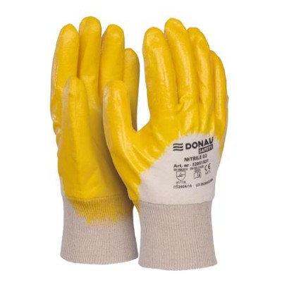 Szerelőkesztyű, nitril, DONAU "Safety 02", 11/XXL méret, sárga