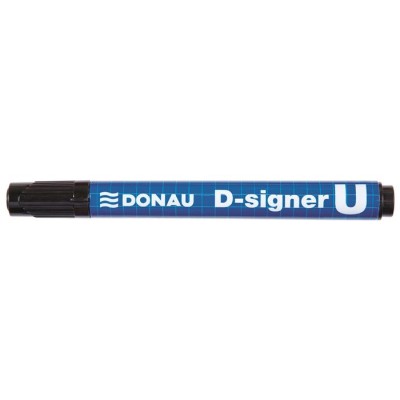 Alkoholos marker, 2-4 mm, kúpos, DONAU "D-signer U", fekete