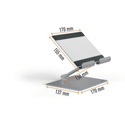 Tablet tartó állvány, asztali, DURABLE "RISE", ezüst