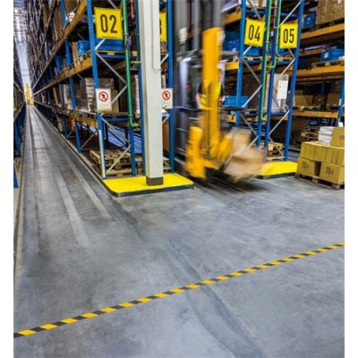 Jelölőszalag, 50 mm x 30 m, 0,5 mm, DURABLE, "DURALINE® ", sárga-fekete
