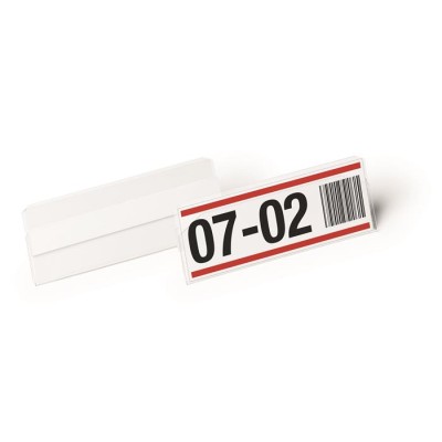 Logisztikai zseb, 100x38 mm, fekvő, DURABLE "HARD COVER", öntapadó csíkkal, átlátszó