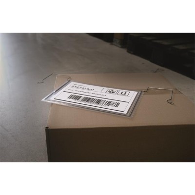 Logisztikai zseb, zsebdróttal, A5, fekvő, PP, DURABLE "HARD COVER", átlátszó