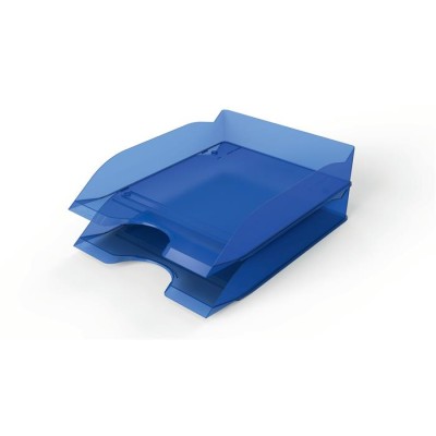 Irattálca, műanyag, DURABLE, "Basic", áttetsző kék