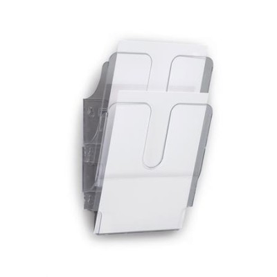 Prospektustartó, fali, álló, A4, DURABLE "FLEXIPLUS 2", áttetsző