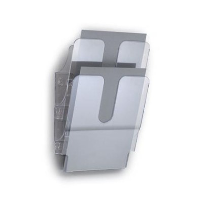 Prospektustartó, fali, álló, A4, DURABLE "FLEXIPLUS 2", áttetsző
