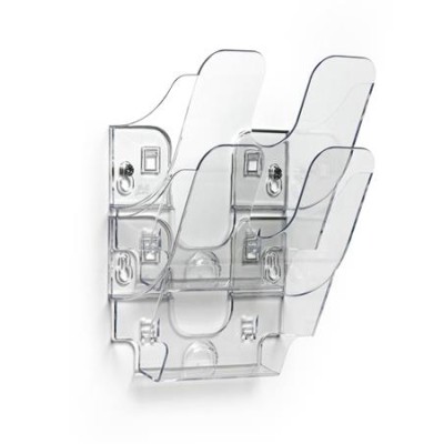 Prospektustartó, fali, álló, A5, DURABLE "FLEXIPLUS 2", áttetsző