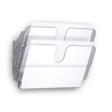 Prospektustartó, fali, fekvő, A4, DURABLE "FLEXIPLUS 2", áttetsző