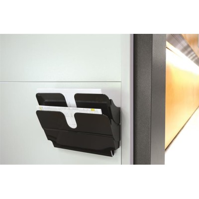 Prospektustartó, fali, fekvő, A4, mágneses, DURABLE "FLEXIPLUS 2", fekete