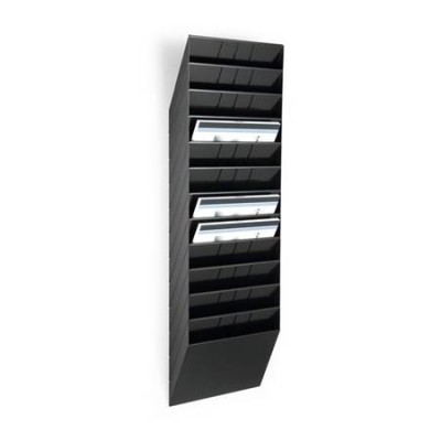 Prospektustartó, fali, fekvő, A4, DURABLE "FLEXIBOXX 12", fekete
