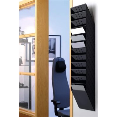 Prospektustartó, fali, fekvő, A4, DURABLE "FLEXIBOXX 12", fekete
