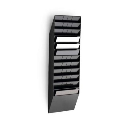 Prospektustartó, fali, fekvő, A4, DURABLE "FLEXIBOXX 12", fekete