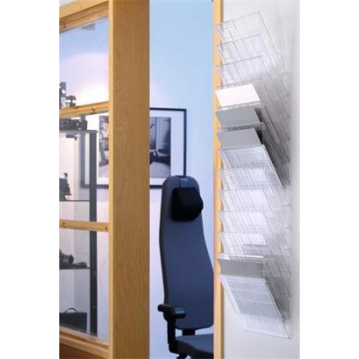 Prospektustartó, fali, fekvő, A4, DURABLE "FLEXIBOXX 12", áttetsző