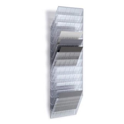 Prospektustartó, fali, fekvő, A4, DURABLE "FLEXIBOXX 12", áttetsző