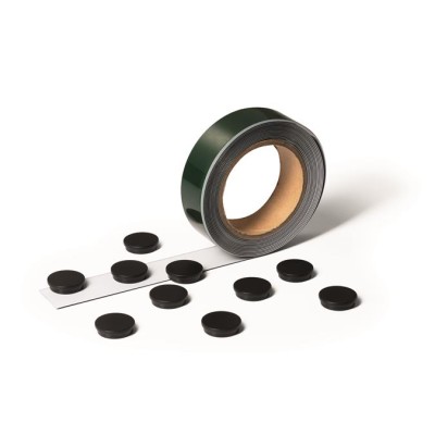 Fémszalag, öntapadó, 3,5 cm x 5 m, DURABLE, fehér, 10 db mágnessel