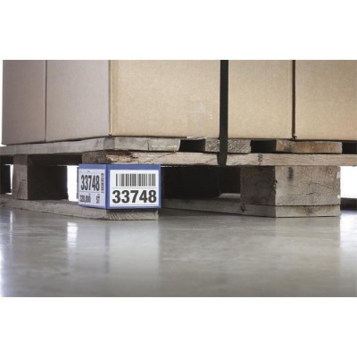 Címketartó zseb, raklapláb, 140x65 mm / 90x65 mm, DURABLE , kék