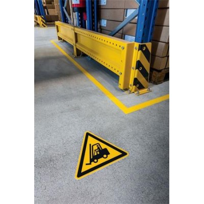 Padlójelölő matrica, DURABLE "Vigyázat! Targonca", sárga-fekete