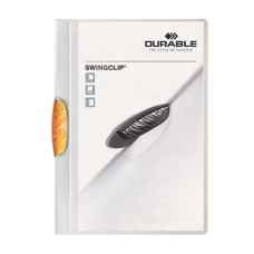 Gyorsfűző, klipes, A4, DURABLE "Swingclip® 30", narancs