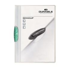 Gyorsfűző, klipes, A4, DURABLE "Swingclip® 30", sötétzöld