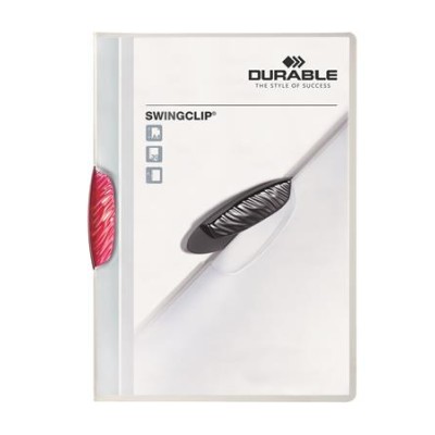 Gyorsfűző, klipes, A4, DURABLE "Swingclip® 30", bíbor