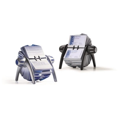 Névjegykártyatartó, műanyag, 400 db-os, forgatható, fekvő, DURABLE, "VISIFIX®", fekete