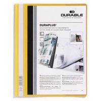 Gyorsfűző, A4, széles, panorámás, DURABLE "DURAPLUS®", sárga